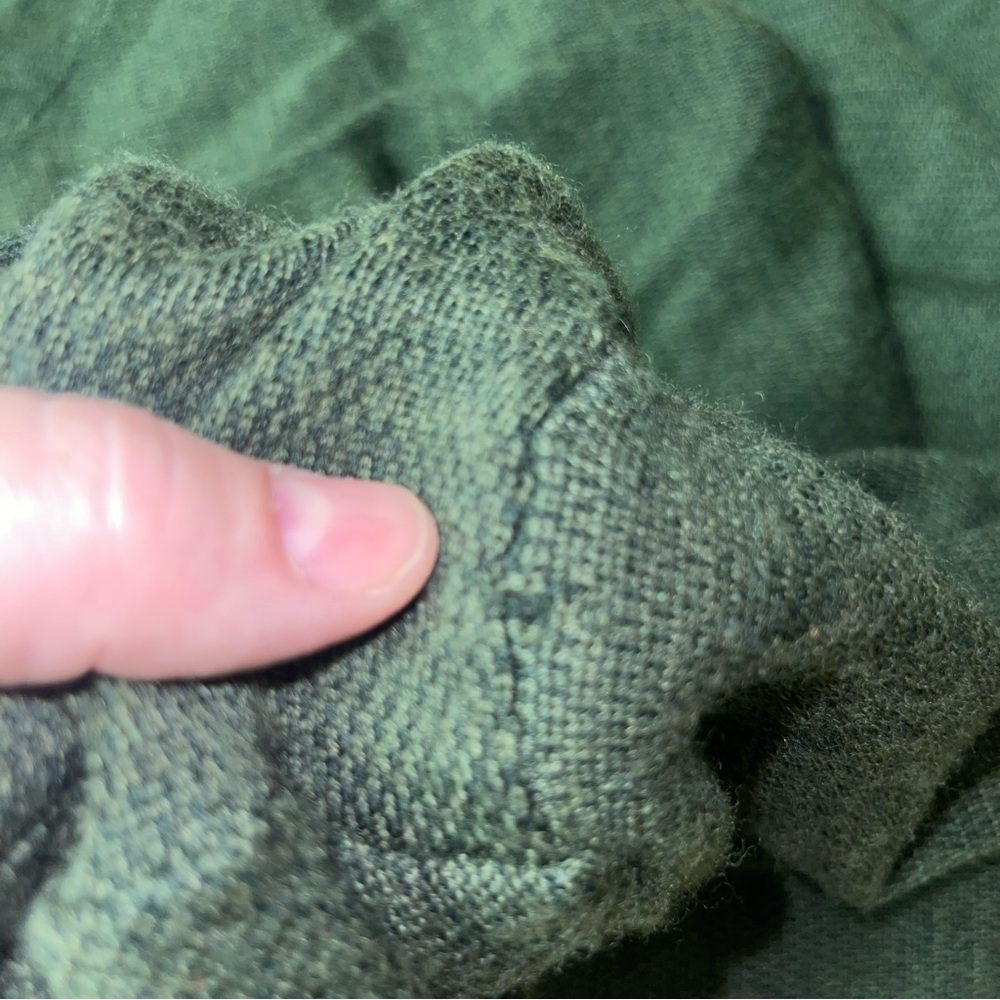 Brooks Brothers Extra Fine 100% Merino Wool 1/4 Zip Sweater Olive Green - Picture 10 of 10